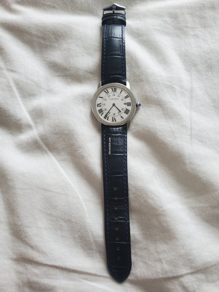 IMG_9081 Cartier Ronde Solo de Cartier Mens watch Unisex Quartz Steel 3603 Replica 4
