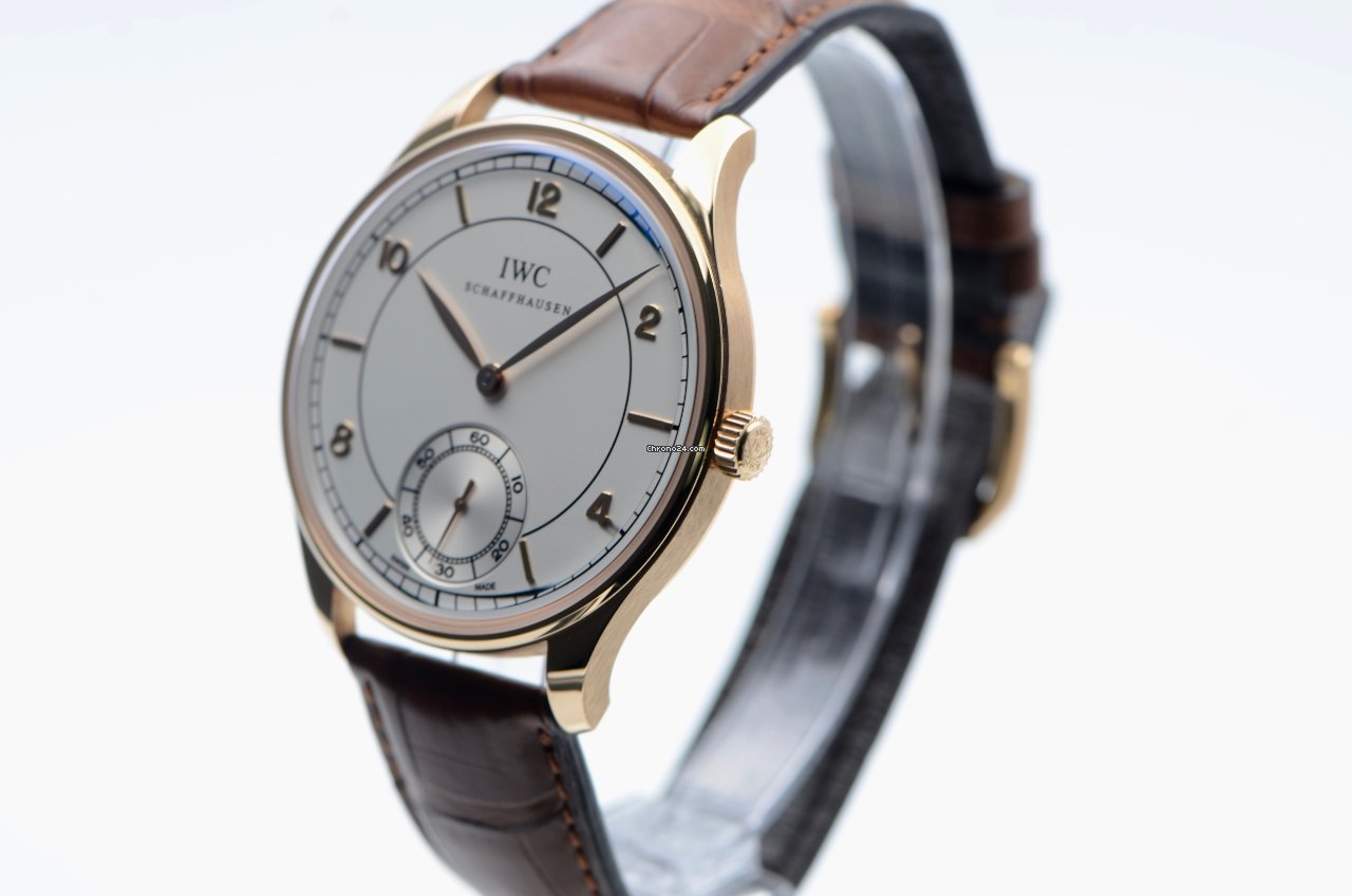 IWC Portuguese Hand-Wound Mens watch Unisex Manual winding Rose gold IW544503 Replica 4