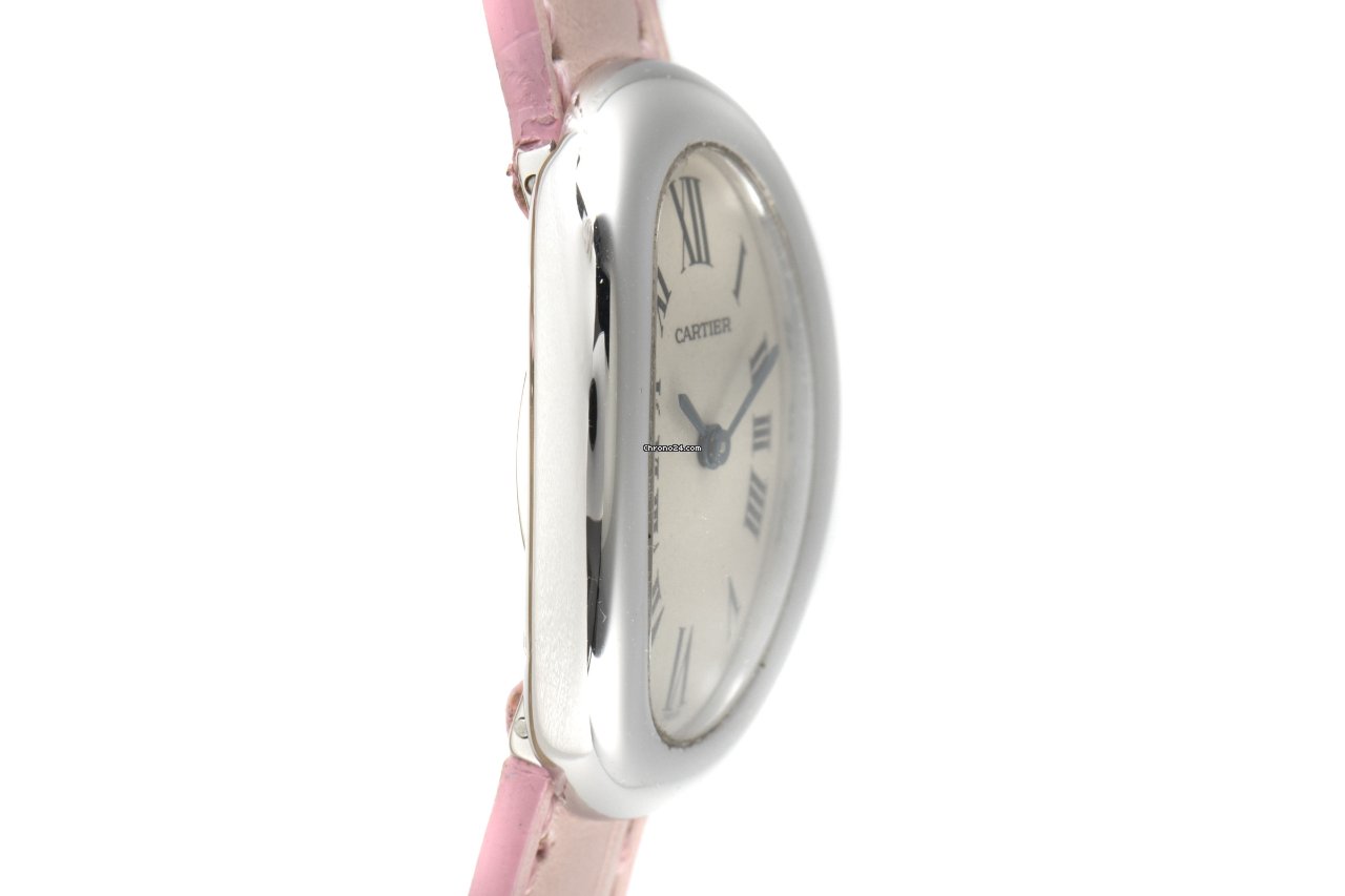 IMG_9081 Cartier Baignoire Womens watch Quartz White gold 1955 Replica 4