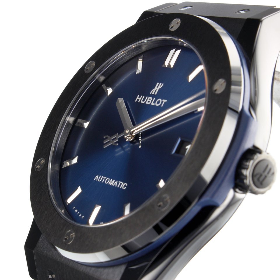 IMG_9081 Hublot Classic Fusion Blue Mens watch Unisex Automatic Ceramic 511CM7170LR Replica 4