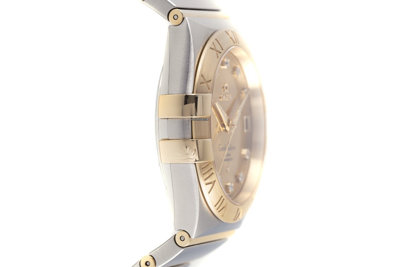 Omega Constellation Men Mens watch Unisex Automatic Gold Steel 123.20.38.21.58.001 Replica 4