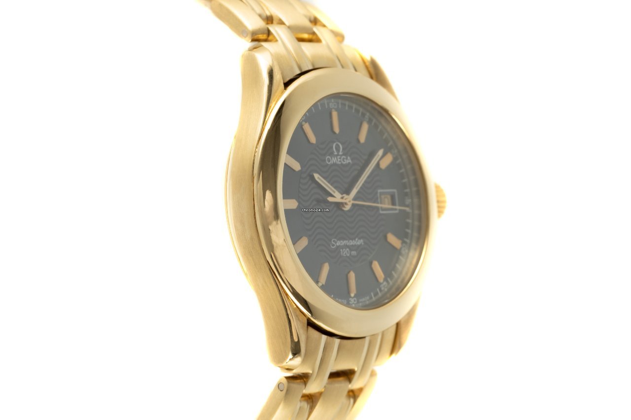 IMG_9081 Omega Seamaster Mens watch Unisex Quartz Yellow gold 196.1501 Replica 4