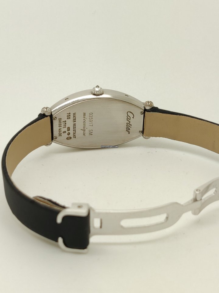 IMG_9081 Cartier Tonneau Womens watch Manual winding White gold 2711 Replica 4