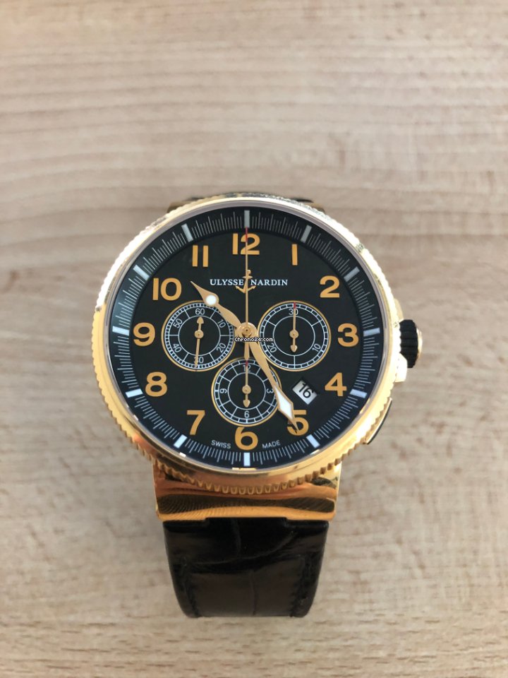 Ulysse Nardin Marine Chronograph Mens watch Unisex Automatic Rose gold 1506-150 62 Replica 4