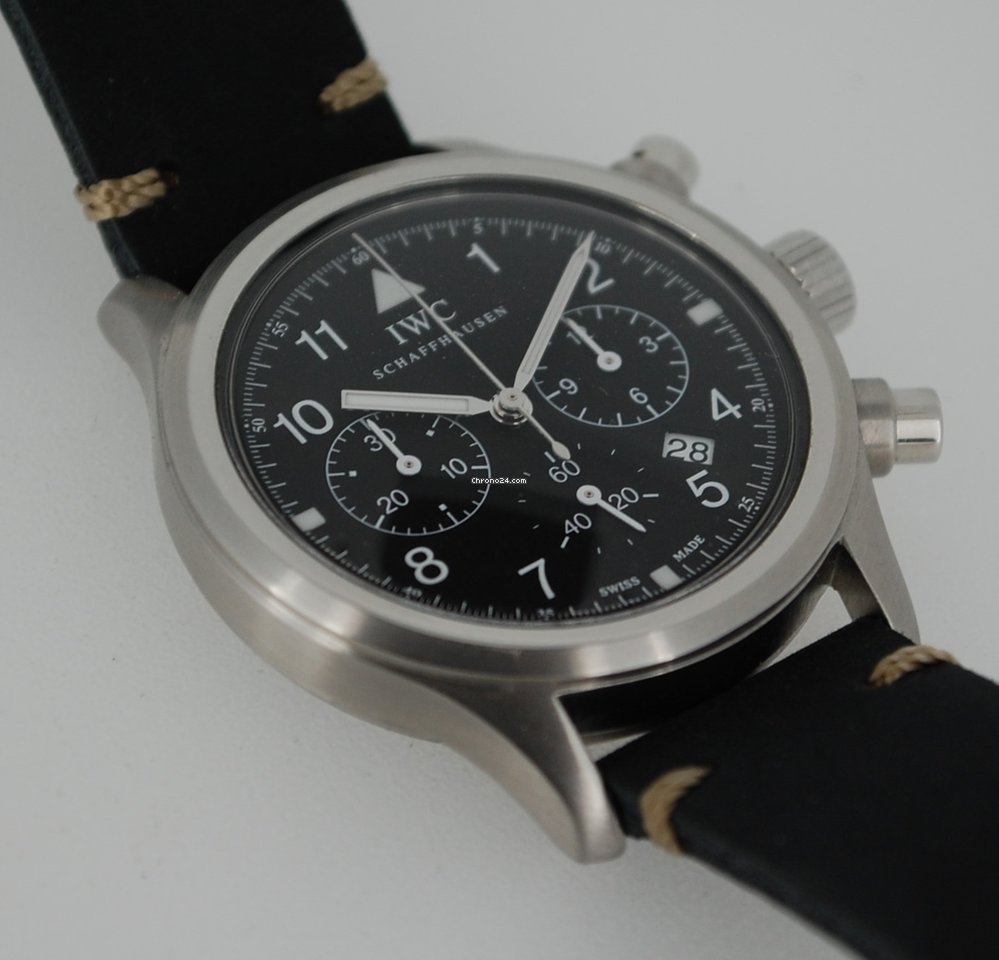 IWC Pilot Chronograph Mens watch Unisex Quartz Steel IW3740 Replica 4