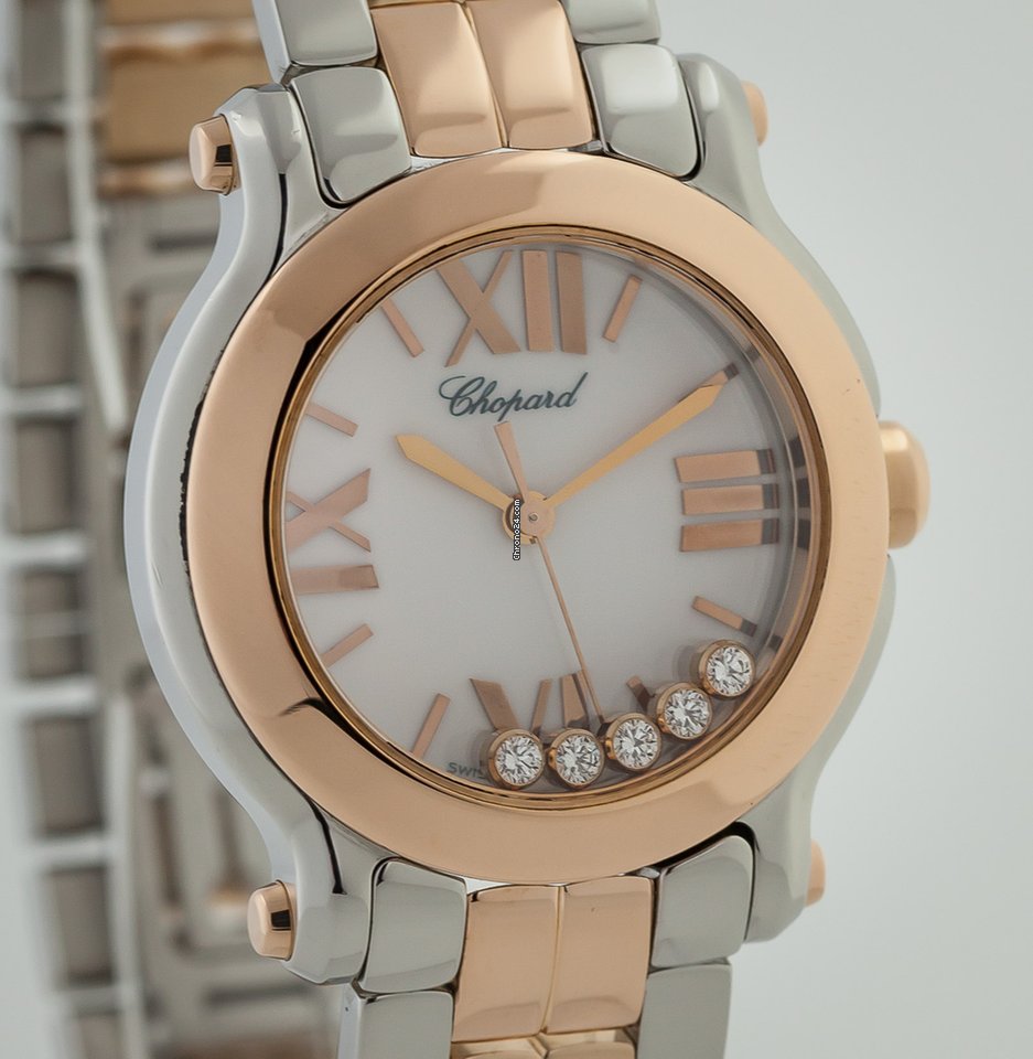 IMG_9081 Chopard Happy Sport Womens watch Quartz Gold Steel 278509-6003 Replica 4