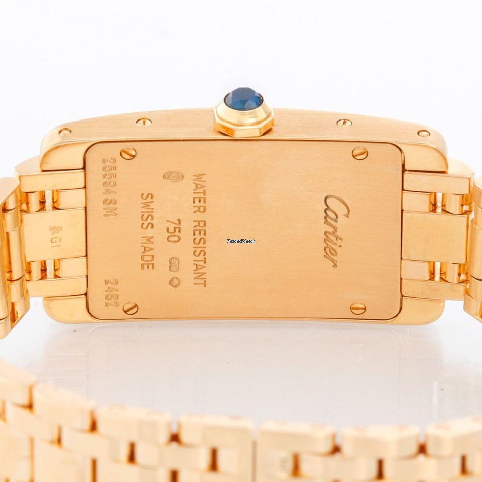 IMG_9081 Cartier Tank Americaine Womens watch Quartz Yellow gold W26015K2 Replica 4