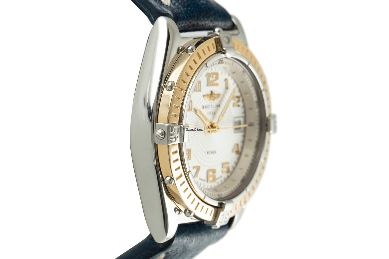 IMG_9081 Breitling Wings Lady Womens watch Quartz Gold Steel D67050 Replica 4