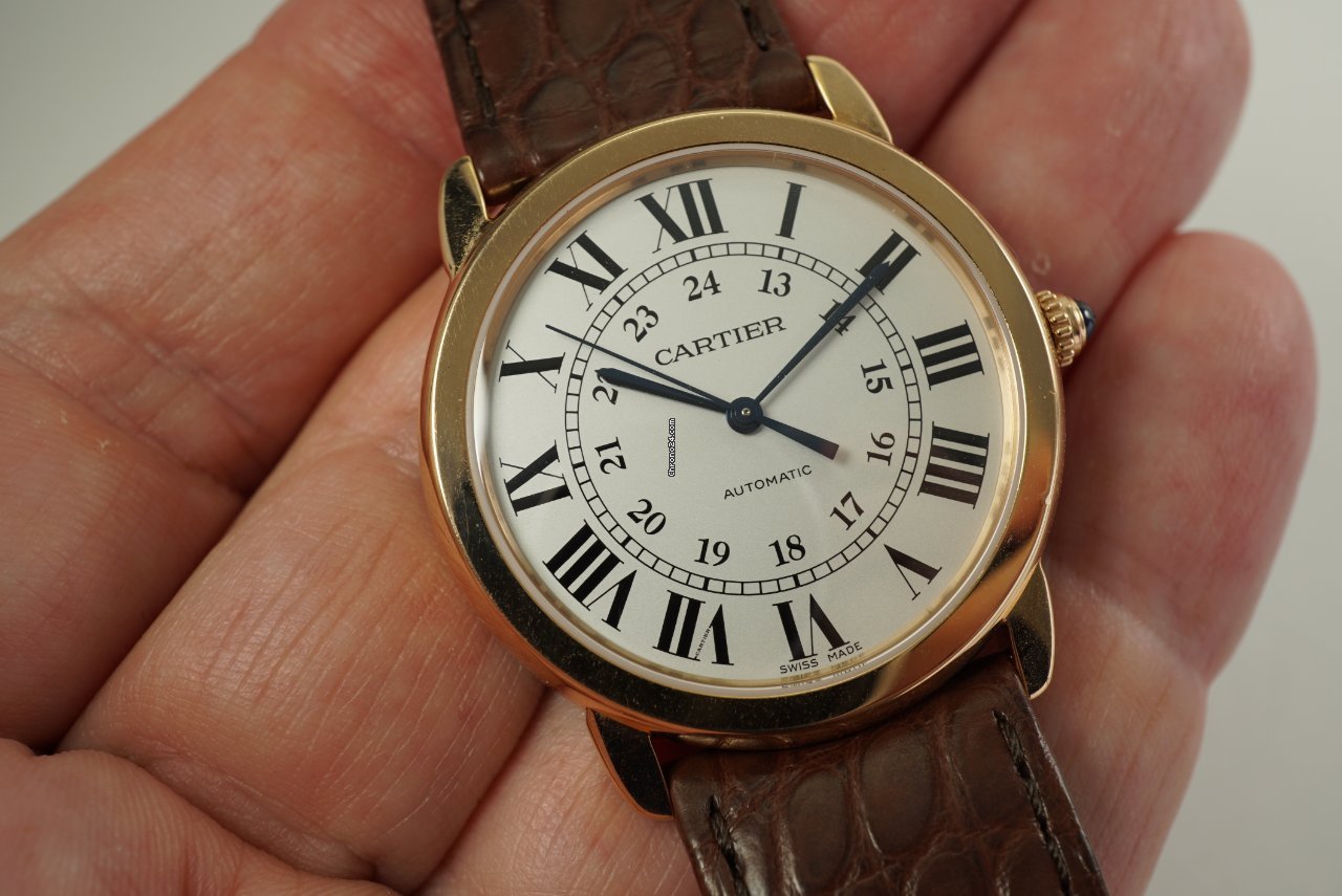 IMG_9081 Cartier Ronde Solo de Cartier Mens watch Unisex Automatic Rose gold W2RN0008 Replica 4
