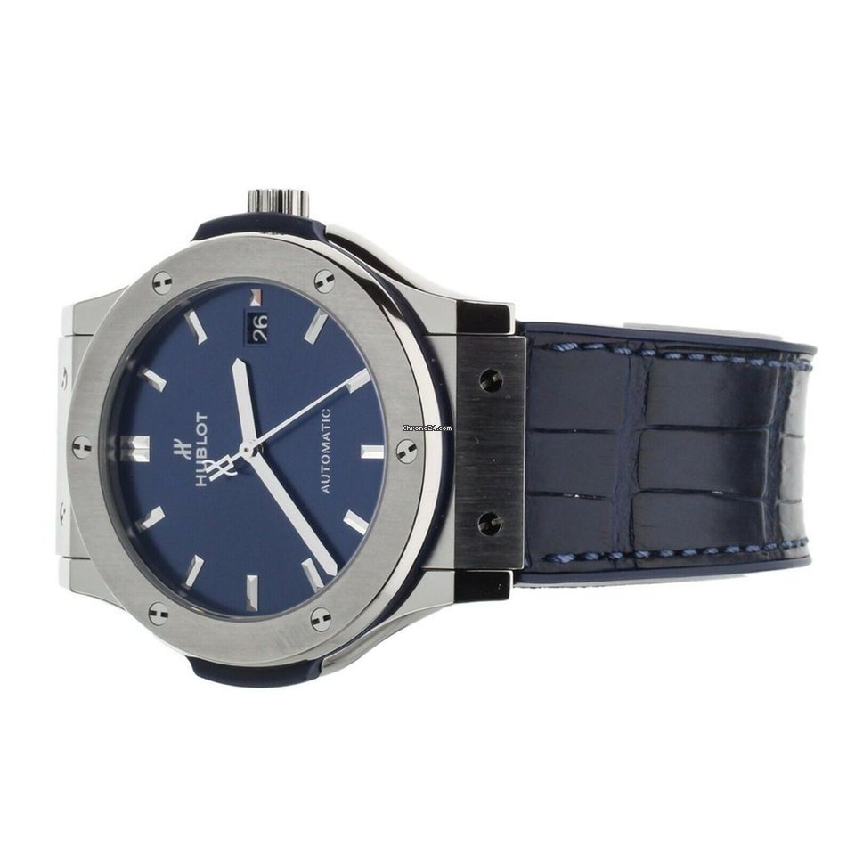 IMG_9081 Hublot Classic Fusion Blue Mens watch Unisex Automatic Titanium 511.NX.7170.LR Replica 4