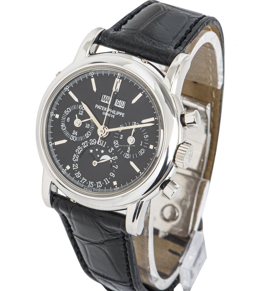 IMG_9081 Patek Philippe Perpetual Calendar Chronograph Mens watch Unisex Manual winding Platinum 3970EP-027 Replica 4