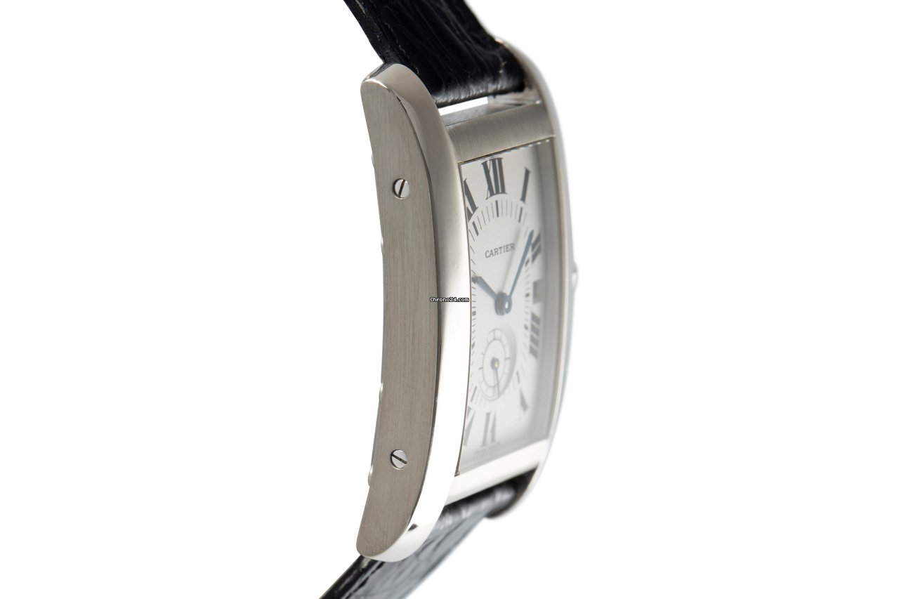 Cartier Tank Americaine Mens watch Unisex Quartz White gold 3012905 Replica 4