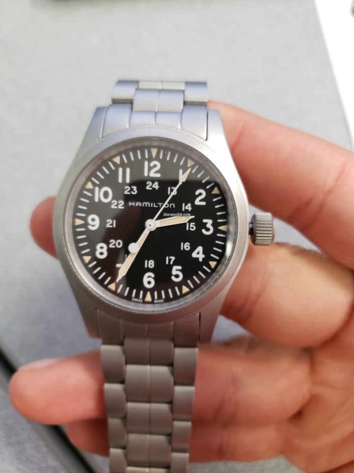 IMG_9081 Hamilton Khaki Field Mens watch Unisex Manual winding Steel H69439131 Replica 4