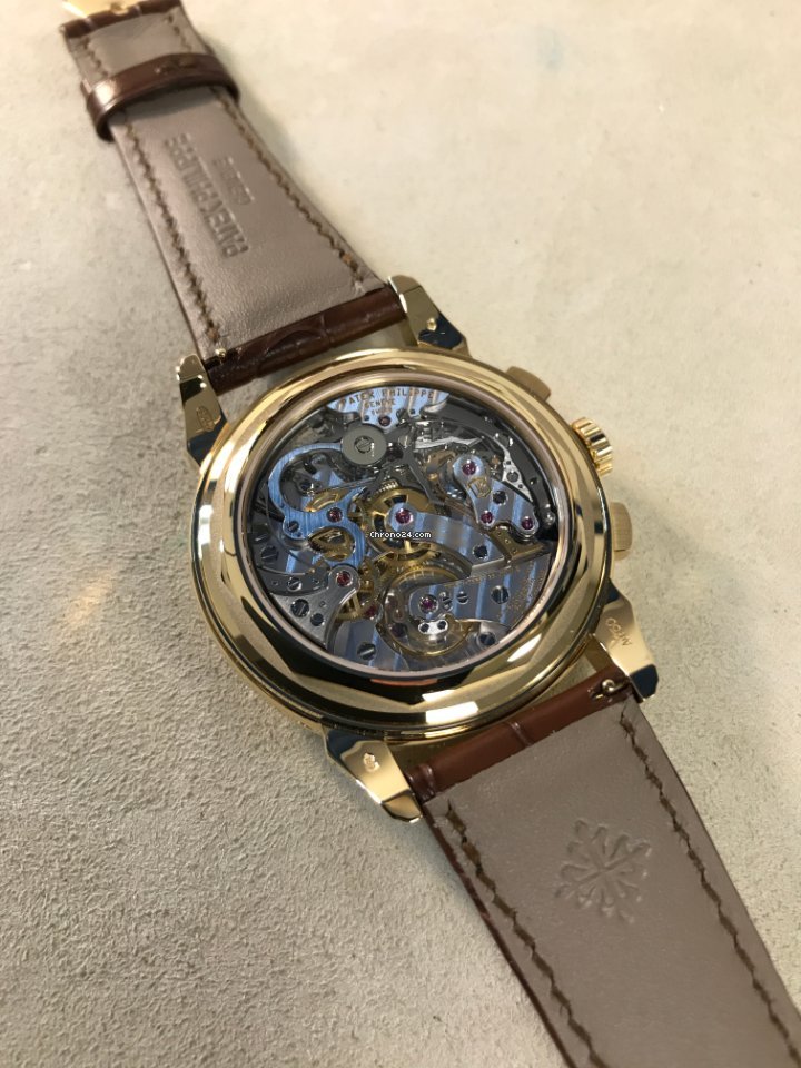 IMG_9081 Patek Philippe Perpetual Calendar Chronograph Mens watch Unisex Manual winding Yellow gold 5270J-001 Replica 4