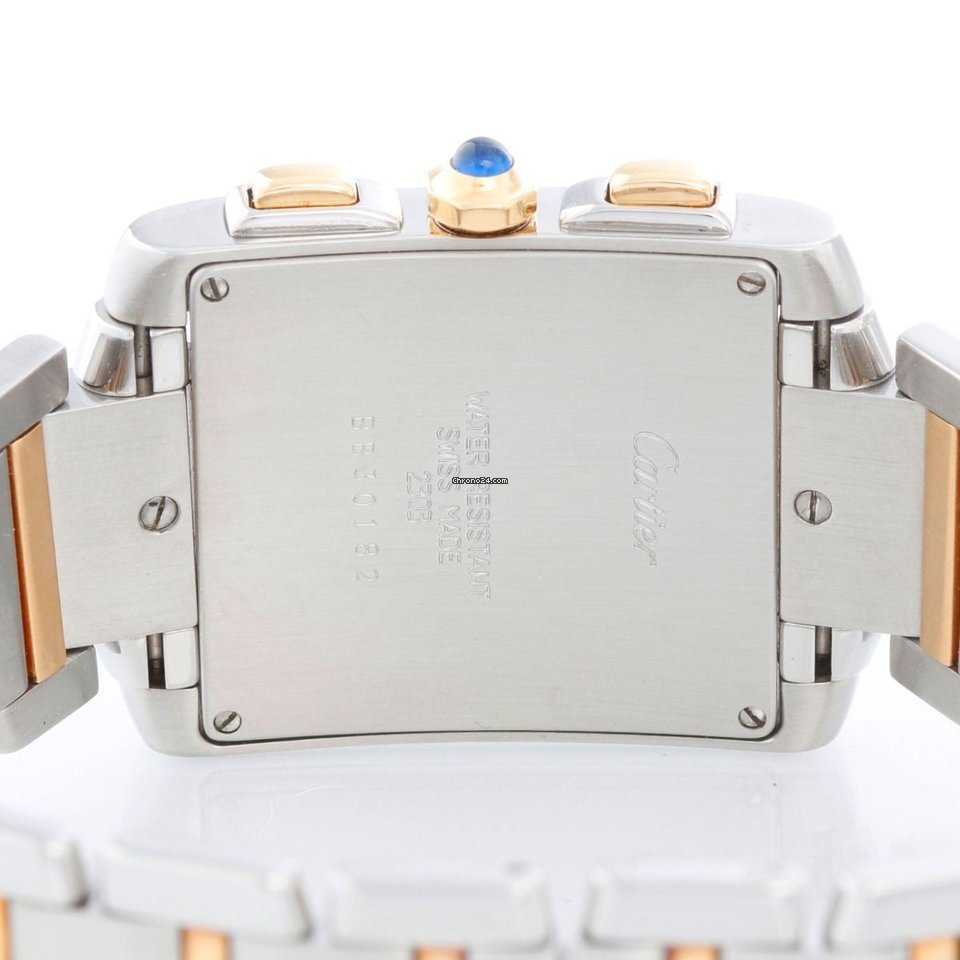 IMG_9081 Cartier Tank Francaise Mens watch Unisex Quartz Gold Steel CRW51004Q4 Replica 4