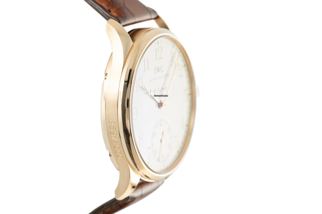 IWC Portuguese Hand-Wound Mens watch Unisex Manual winding Red gold IW5442 Replica 4