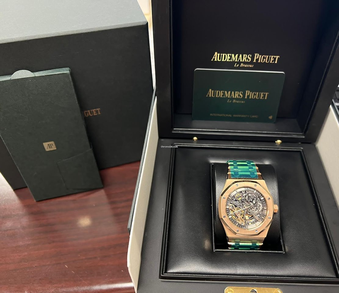 Audemars Piguet Royal Oak Double Balance Wheel Openworked Mens watch Unisex Automatic Rose gold 15407OR.OO.1220OR.01 Replica 4