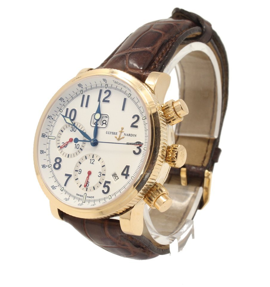 Ulysse Nardin Marine Chronograph Mens watch Unisex Automatic Rose gold 516-22 Replica 4