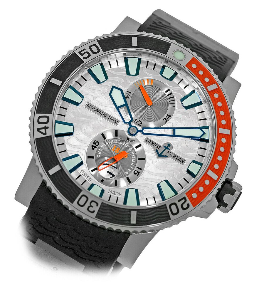 IMG_9081 Ulysse Nardin Maxi Marine Diver Mens watch Unisex Automatic Titanium 263-90 Replica 4