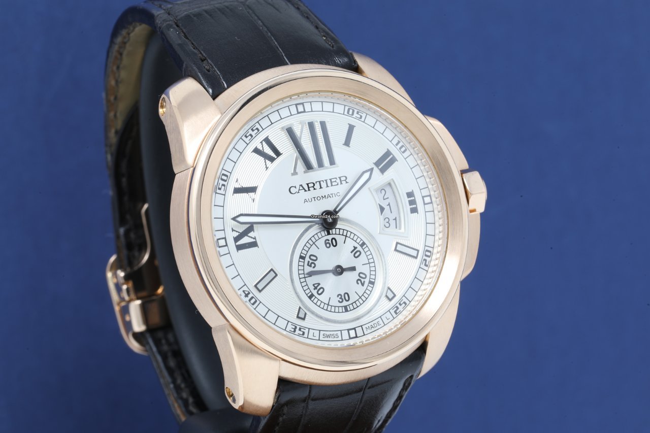 IMG_9081 Cartier Calibre de Cartier Mens watch Unisex Automatic Rose gold W7100009 Replica 4