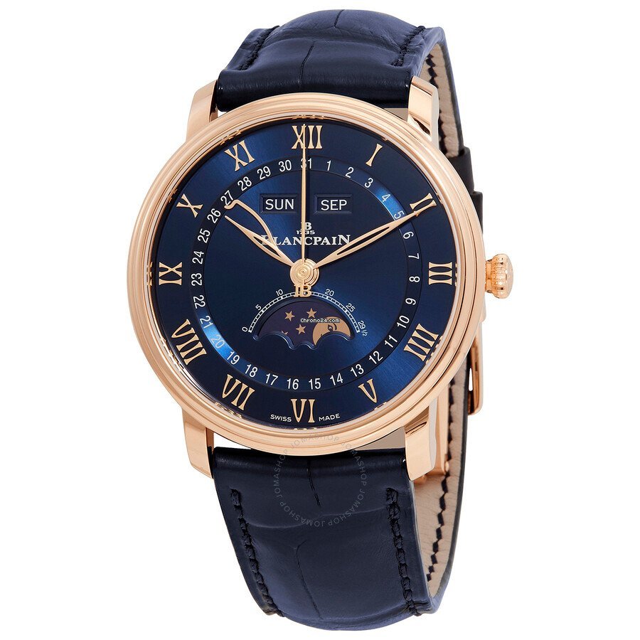 IMG_9081 Blancpain Villeret Quantieme Complet Mens watch Unisex Automatic Red gold 6654-3640-55B Replica 4
