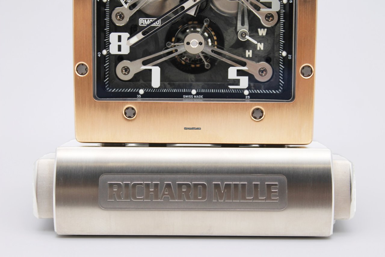 Richard Mille Mens watch Unisex Manual winding Rose gold RM 020 Replica 4