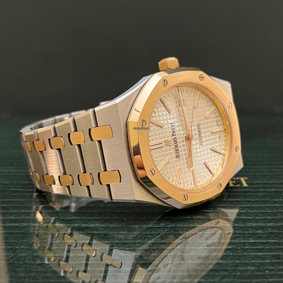 IMG_9081 Audemars Piguet Royal Oak Selfwinding Mens watch Unisex Automatic Gold Steel 15400SR.OO.1220SR.01 Replica 4