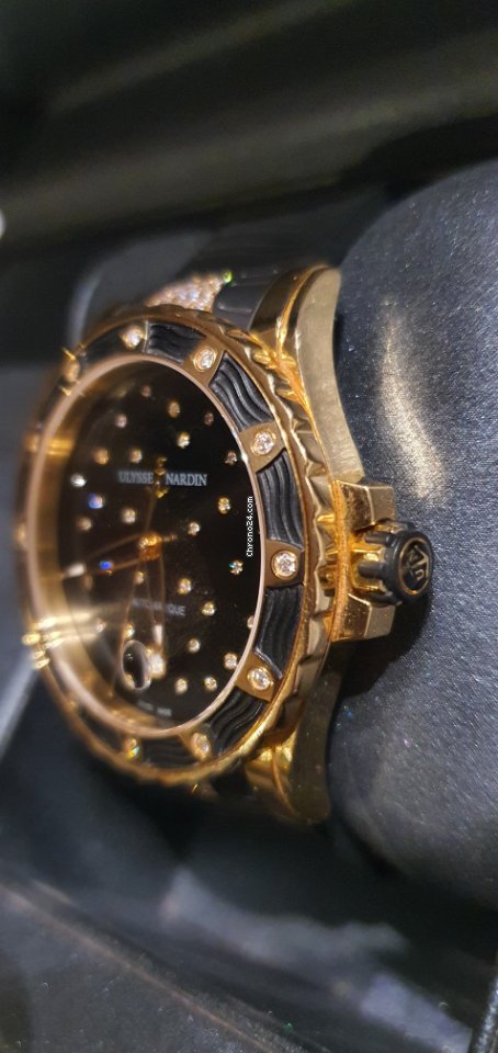 IMG_9081 Ulysse Nardin Lady Diver Starry Night Mens watch Unisex Automatic Rose gold 8156-180 Replica 4