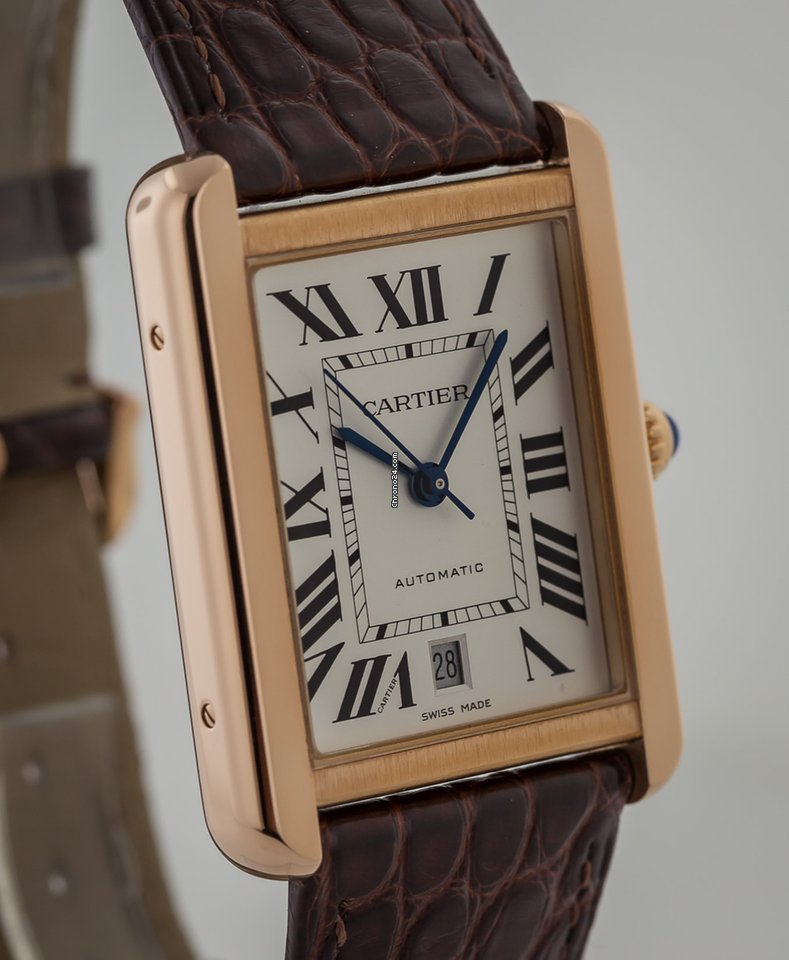 IMG_9081 Cartier Tank Solo Mens watch Unisex Automatic Rose gold W5200026 Replica 4
