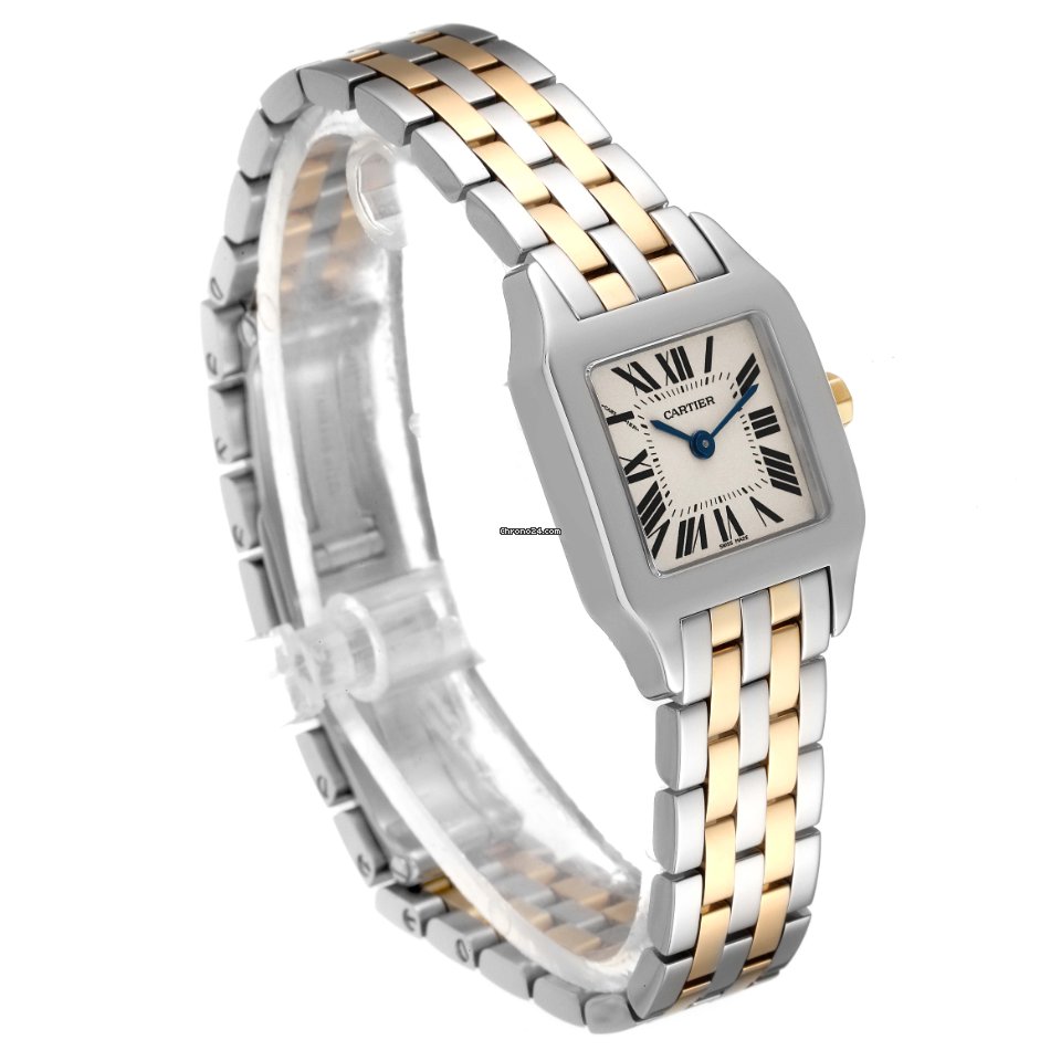 Cartier Santos Demoiselle Womens watch Quartz Gold Steel W25066Z6 Replica 4