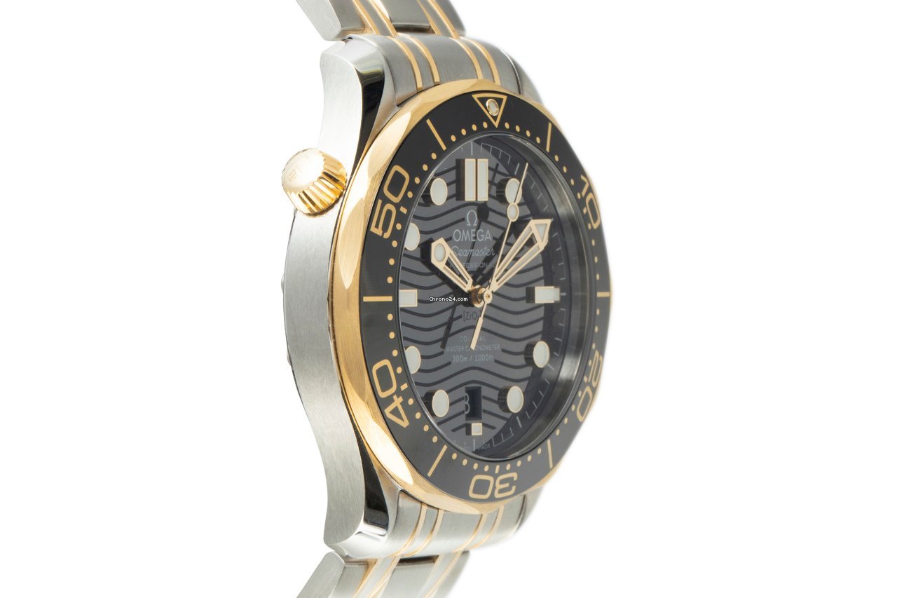 Omega Seamaster Diver 300 M Mens watch Unisex Automatic Gold Steel 210.22.42.20.01.001 Replica 4