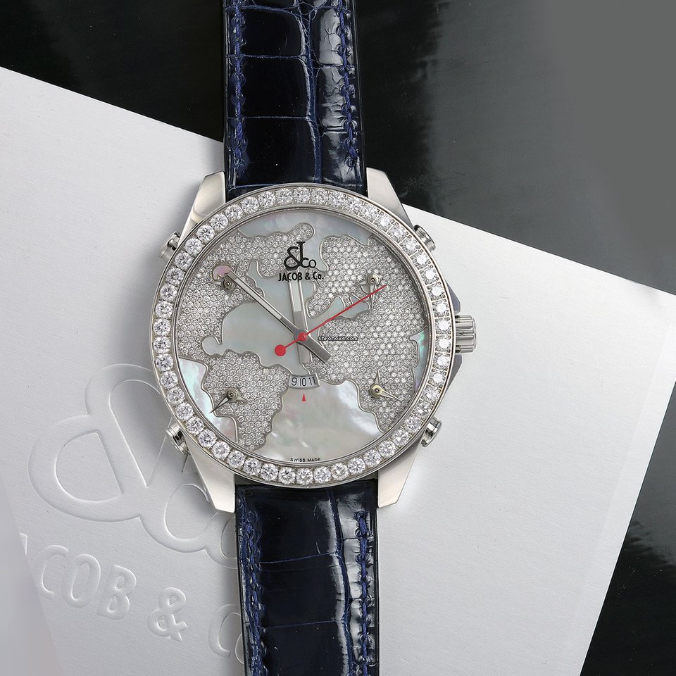 Jacob & Co. Five Time Zone Womens watch Quartz Steel JC-47WW 3.25ct bezel Replica 4