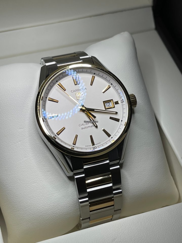IMG_9081 TAG Heuer Carrera Calibre 5 Mens watch Unisex Automatic Gold Steel WAR215B.BD0783 Replica 4