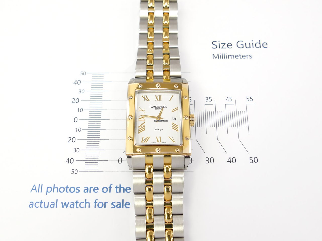 IMG_9081 Raymond Weil Tango Mens watch Unisex Quartz Gold Steel 5381-STP-00308 Replica 4