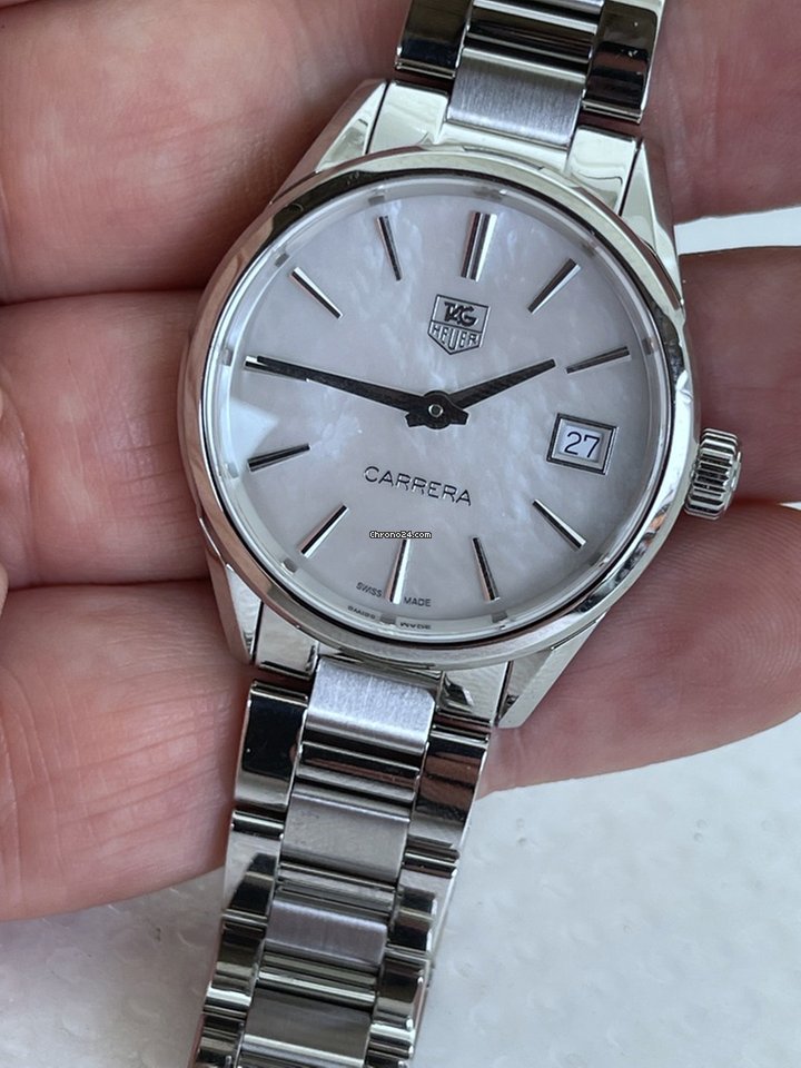 TAG Heuer Carrera Lady Womens watch Quartz Steel TAG Heuer Carrera Quartz White Mother of Pearl Dial Steel Womens Watch WAR1311.BA0778 Replica 4
