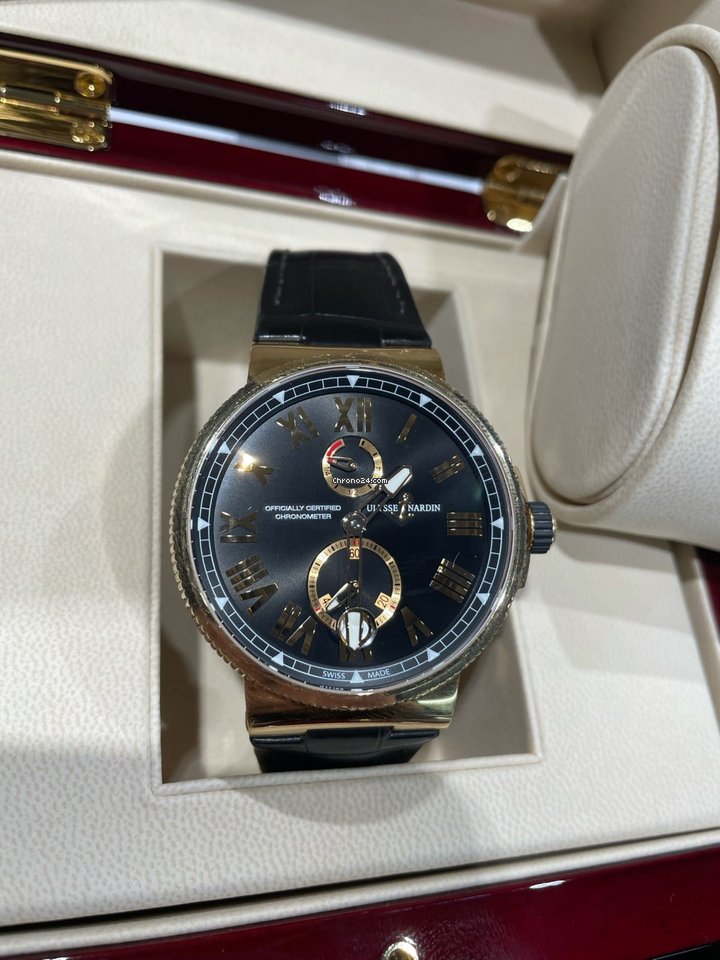 IMG_9081 Ulysse Nardin Marine Chronometer Manufacture Mens watch Unisex Automatic Rose gold 1186-122 Replica 4