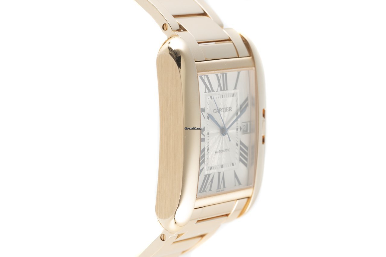 IMG_9081 Cartier Tank Anglaise Mens watch Unisex Automatic Red gold 3504 Replica 4