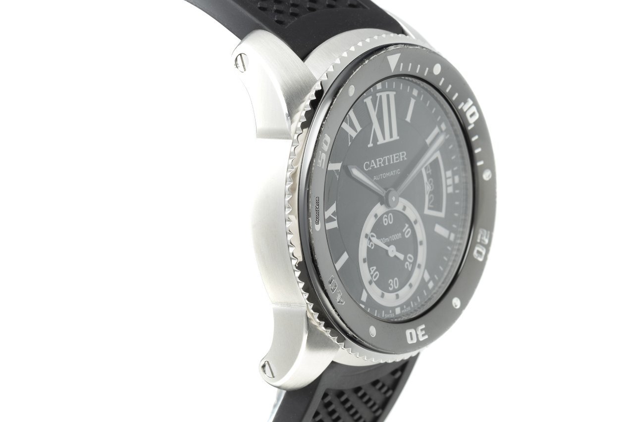 IMG_9081 Cartier Calibre de Cartier Diver Mens watch Unisex Automatic Steel W7100056 Replica 4
