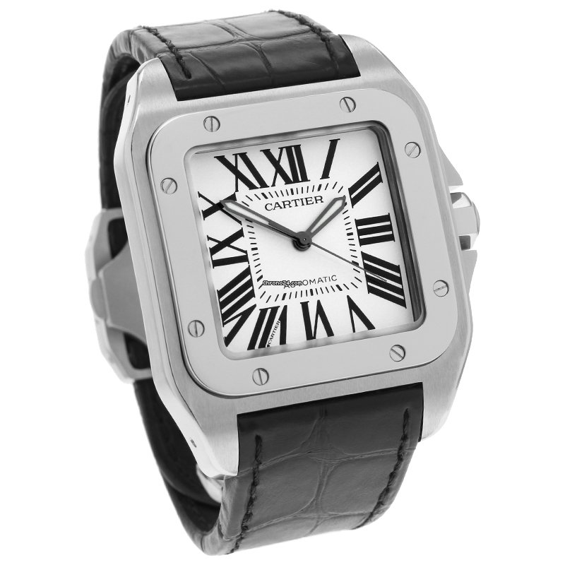 IMG_9081 Cartier Santos 100 Mens watch Unisex Automatic Steel W20073X8 Replica 4