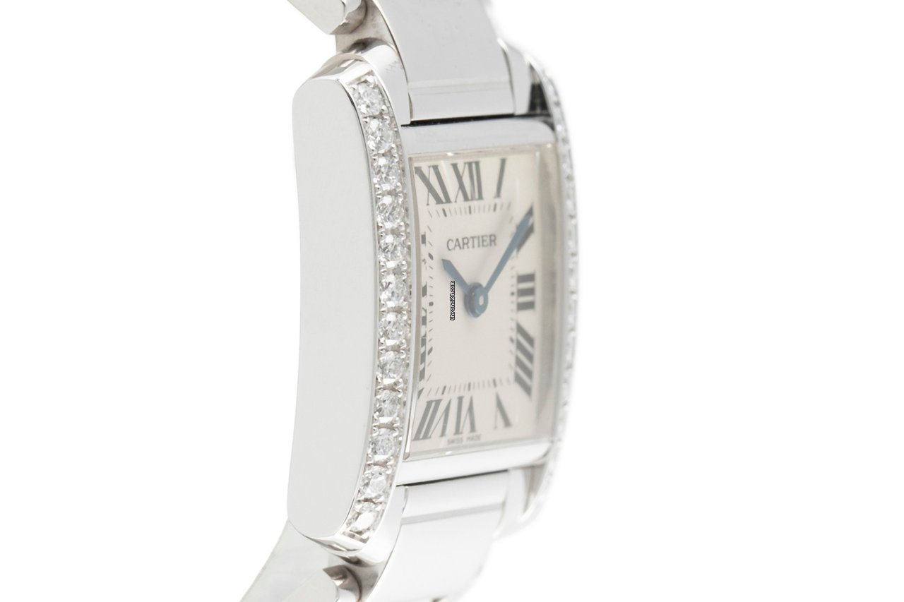 IMG_9081 Cartier Tank Francaise Womens watch Quartz White gold 2403 Replica 4