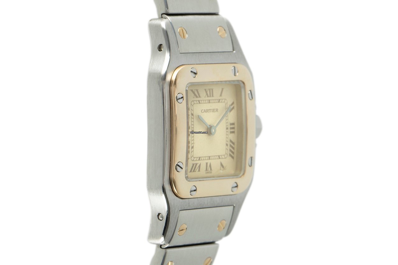Cartier Santos Womens watch Quartz Gold Steel 166930 Replica 4
