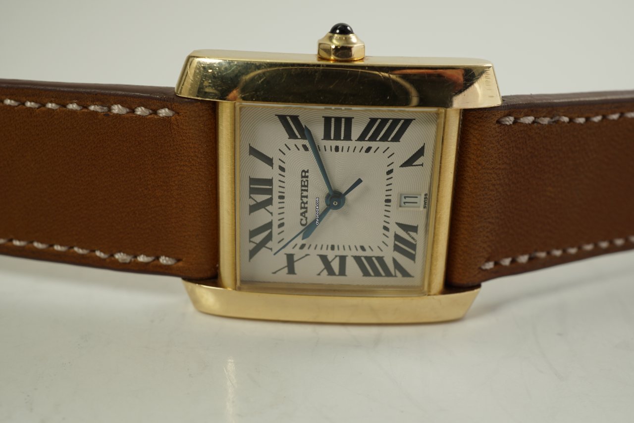 IMG_9081 Cartier Tank Francaise Mens watch Unisex Automatic Yellow gold 1840 Replica 4