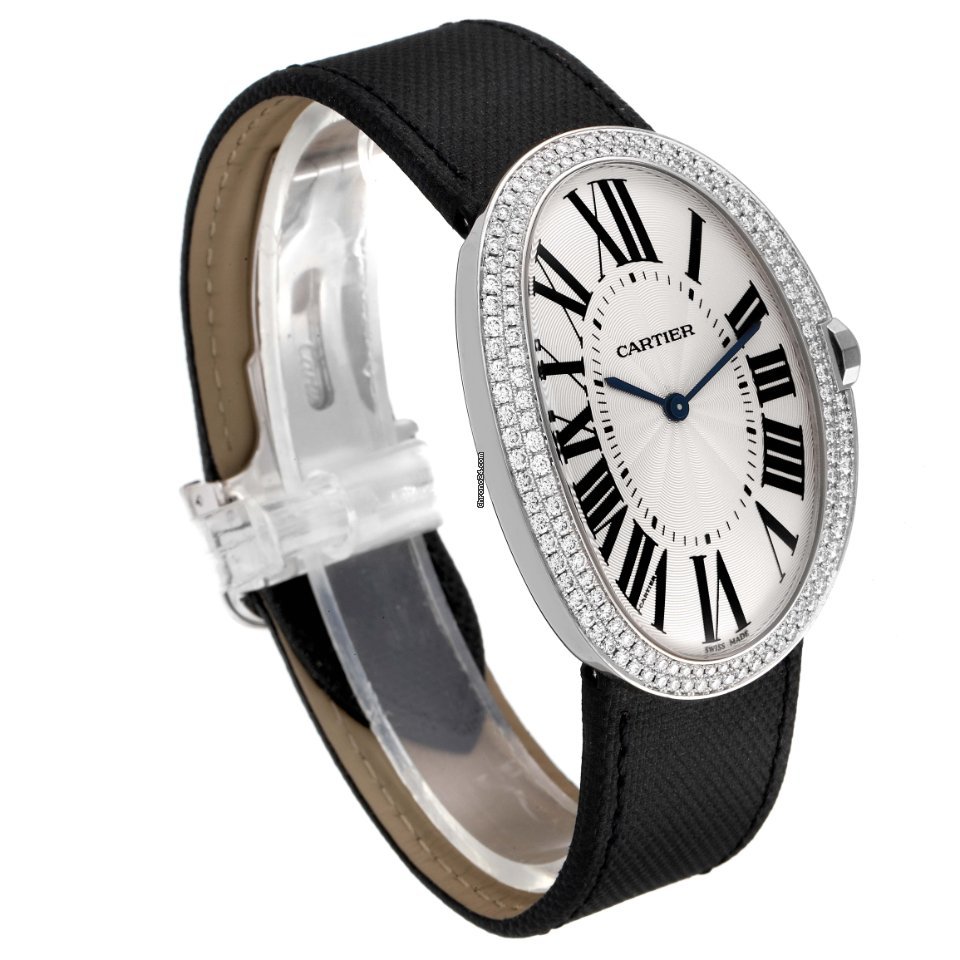 IMG_9081 Cartier Baignoire Womens watch Manual winding White gold WB520009 Replica 4