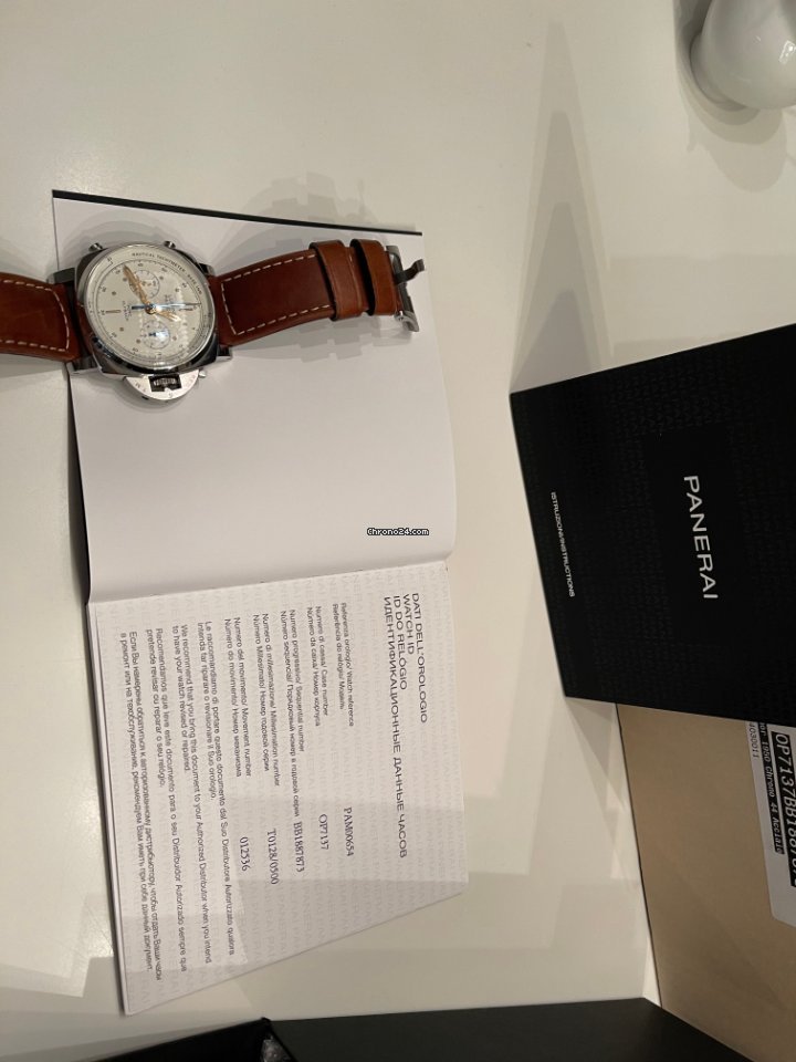 IMG_9081 Panerai Luminor 1950 3 Days Chrono Flyback Mens watch Unisex Automatic Steel PAM 00654 Replica 4
