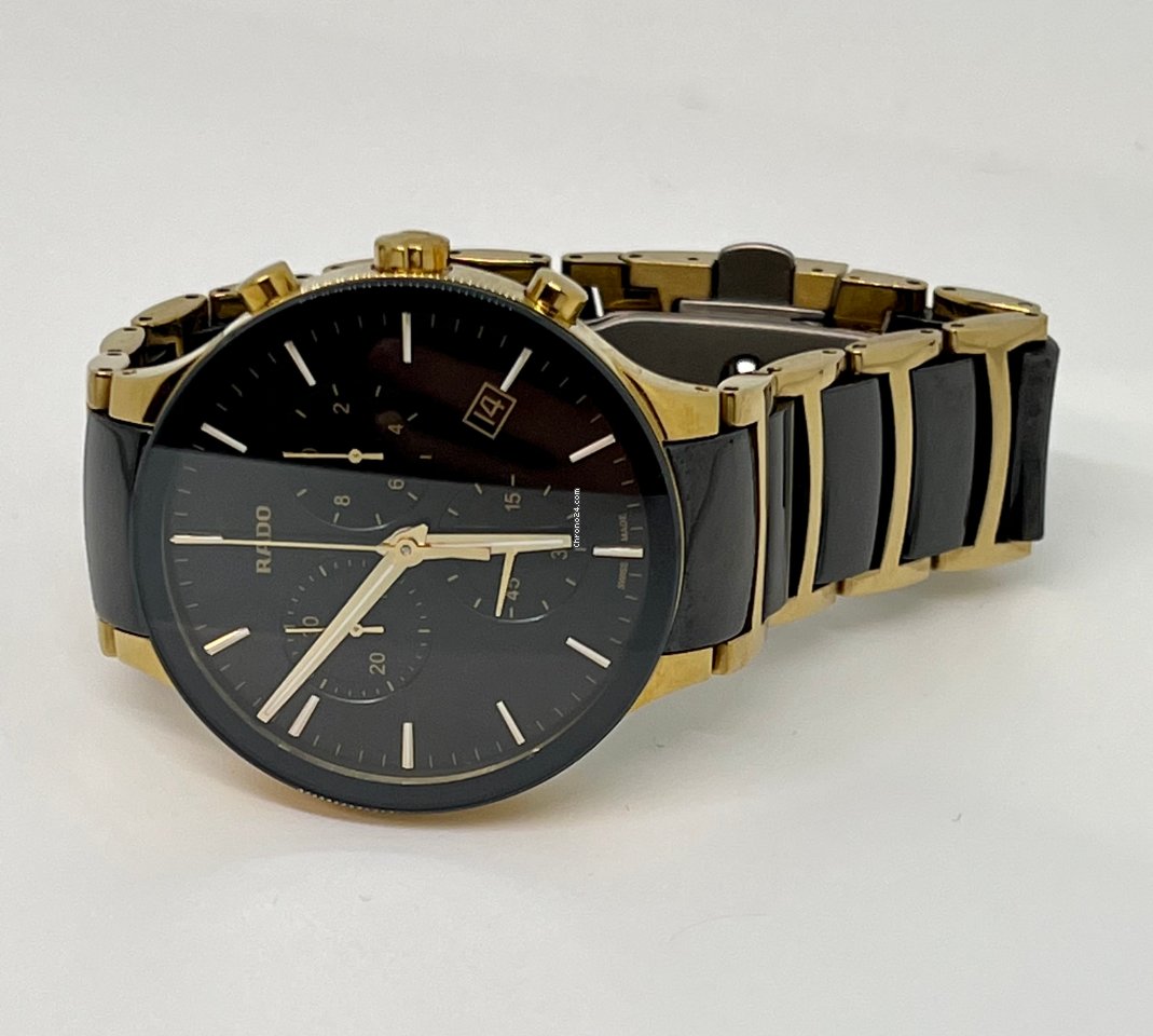 IMG_9081 Rado Centrix Mens watch Unisex Quartz Gold Steel R30134162 Replica 4