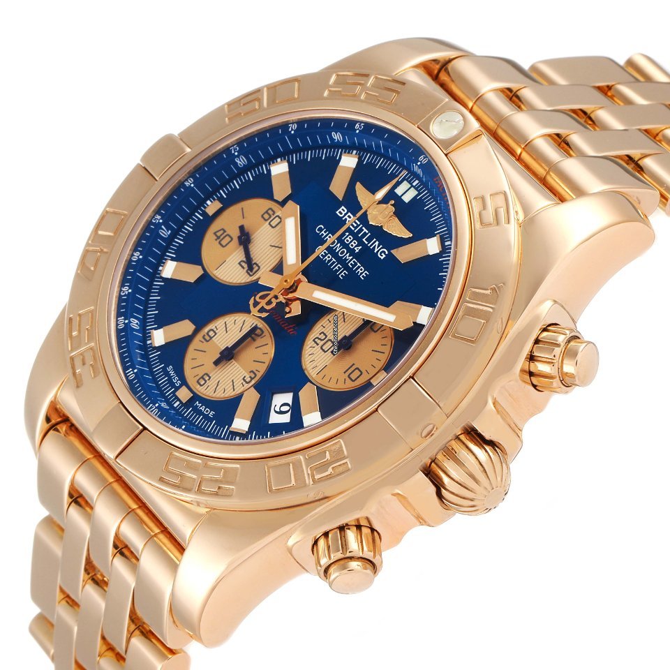 IMG_9081 Breitling Chronomat Evolution Mens watch Unisex Automatic Rose gold HB0110 Replica 4