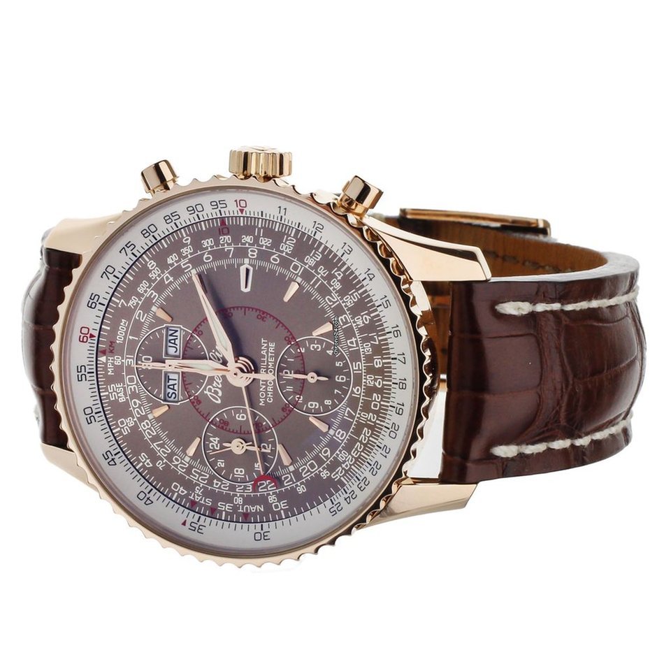 IMG_9081 Breitling Montbrillant Datora Mens watch Unisex Automatic Rose gold R21330 Replica 4