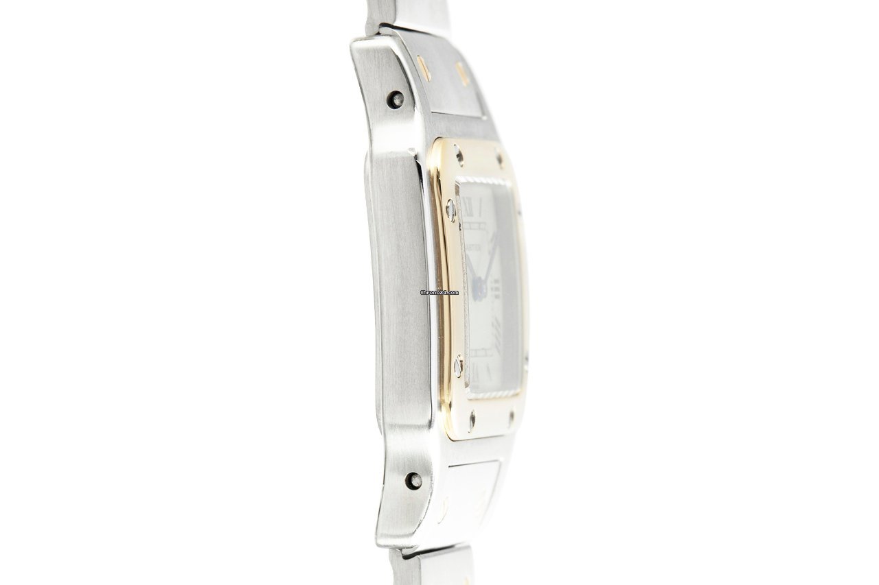 IMG_9081 Cartier Santos Galbee Womens watch Quartz Gold Steel 1057930 Replica 4