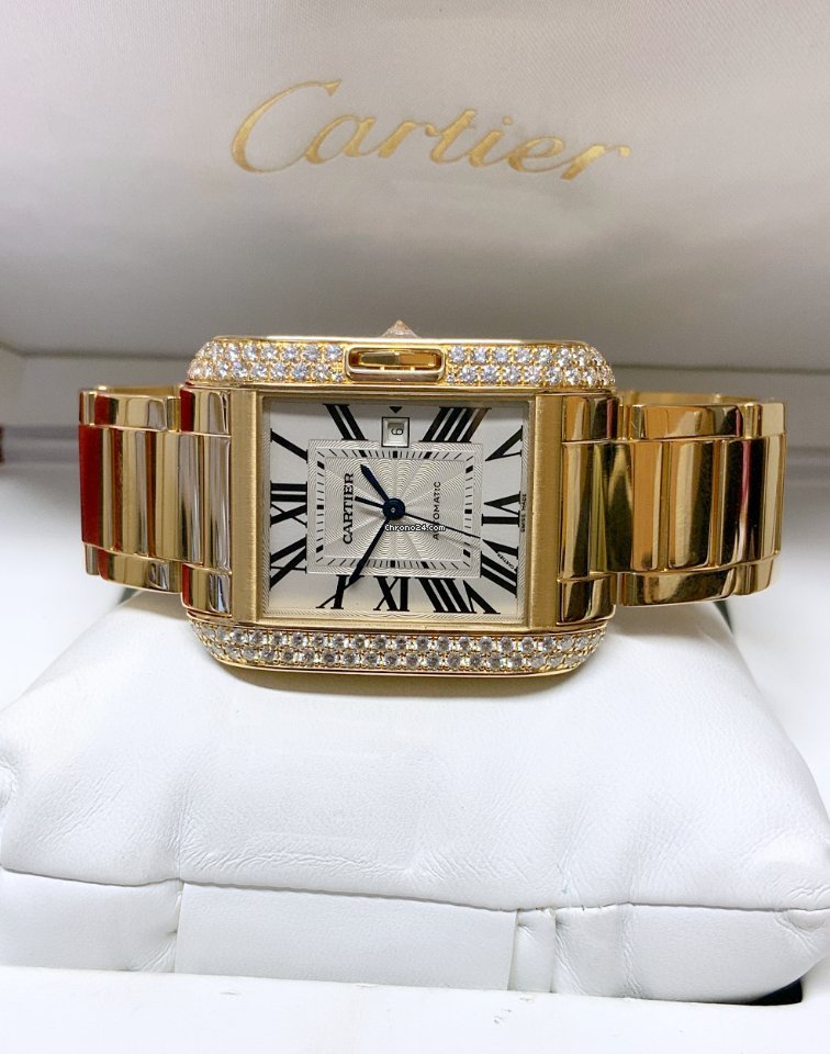 Cartier Tank Anglaise Womens watch Automatic Yellow gold wt100006 Replica 4