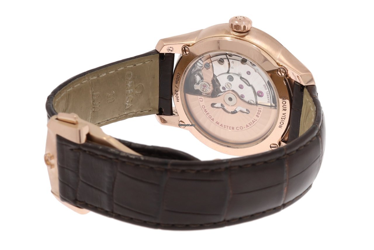 Omega De Ville Hour Vision Mens watch Unisex Automatic Rose gold 433.53.41.21.13.001 Replica 4